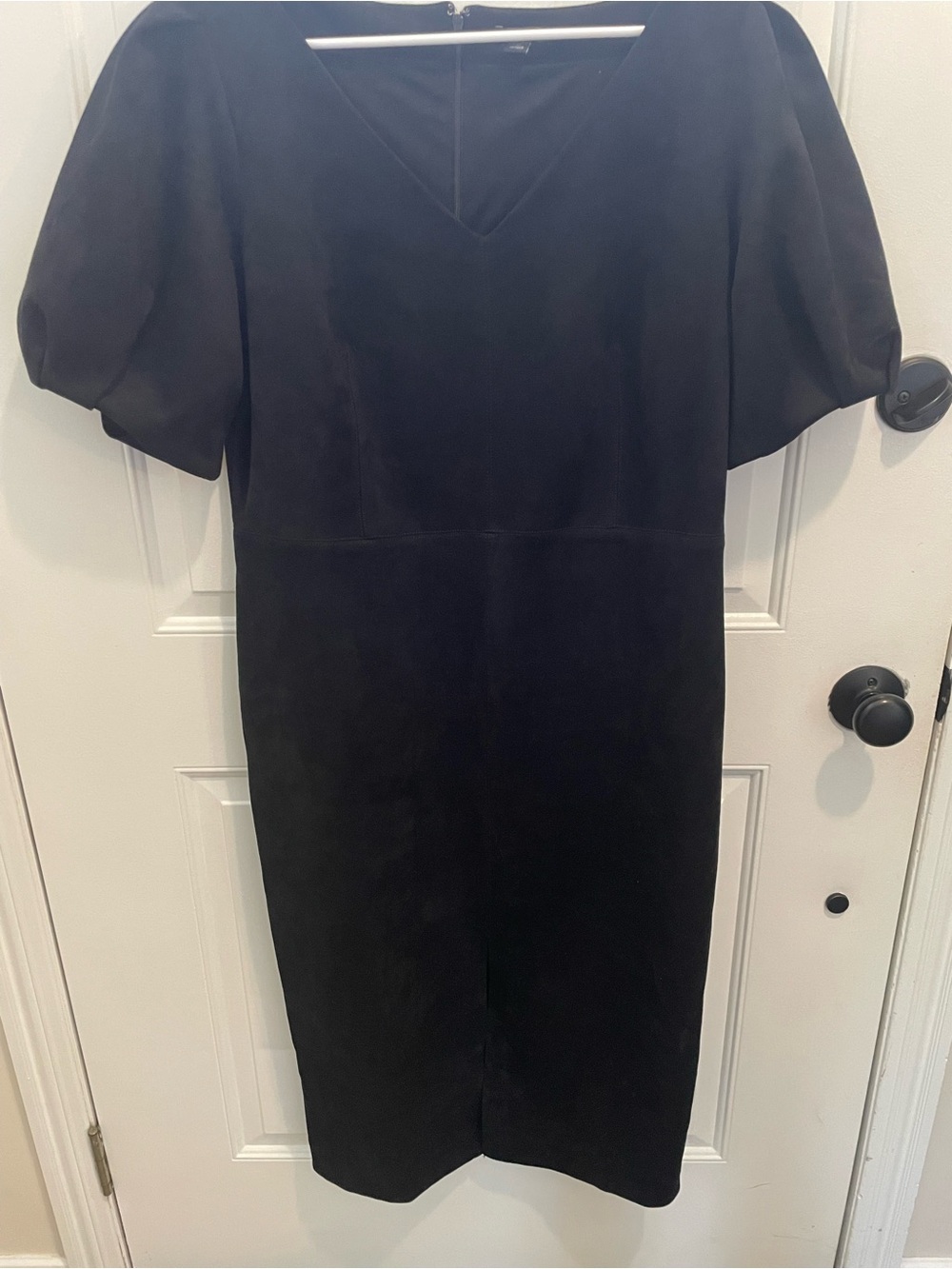 Ann Taylor Black Faux Suede Midi Dress